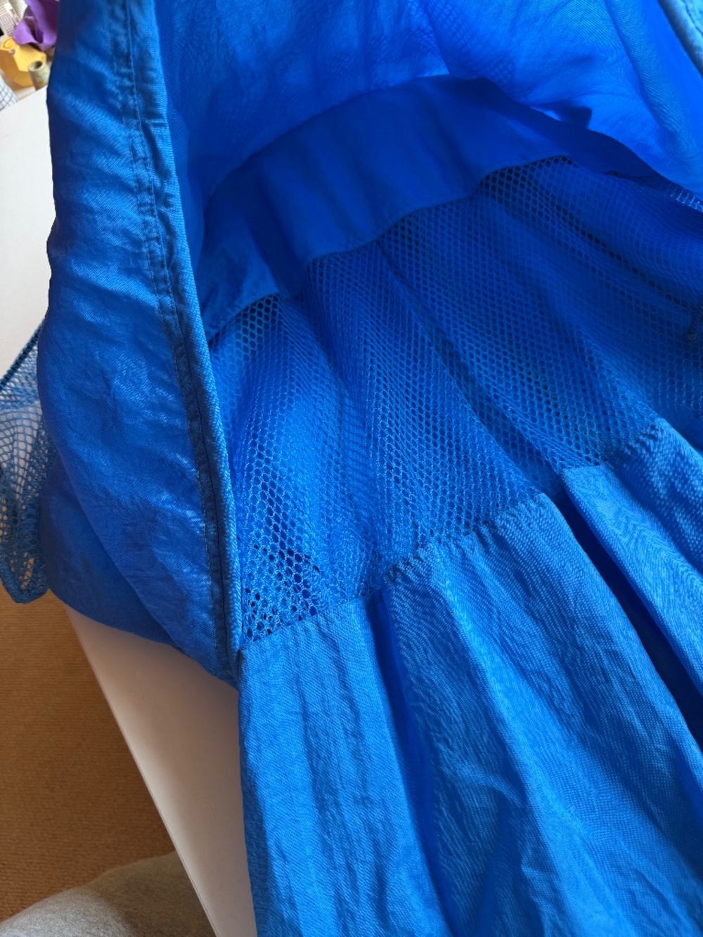 INCREDIBLE Issey Miyake Vintage Blue Mesh Rain Jacket - Picture 4 of 12